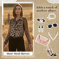🐆 👚 Camisa de mujer con estampado de leopardo y malla contrastante – Manga larga, versatilidad ✨ desde la oficina hasta la noche