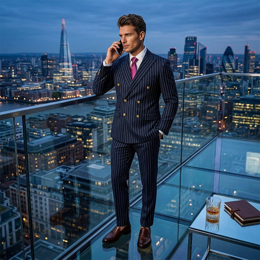 【ENVÍO GRATIS】¿Trajes que no te quedan bien? Rayas finas que estilizan, corte ajustado que realza. 👔✅