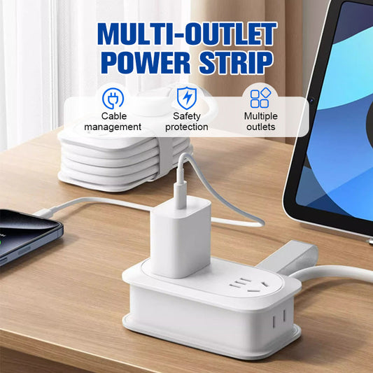 ¿Pocos enchufes y muchos cables? 4 tomas + gestión de cables, el fin del desorden. 🔌✅
