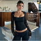 😍🥰【1º en Ropa de mujer】🏆Mangas de encaje que enamoran, escote que realza, dobladillo que seduce. La combinación