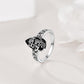 💎   ¡50% de descuento en anillo vintage bohemio!   💎  Diseño de la vid floral, joya de lágrima negra y acentos espumosos para una elegancia atemporal ✨