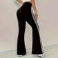 Pantalones acampanados de cintura alta con rayas laterales