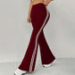 Pantalones acampanados de cintura alta con rayas laterales