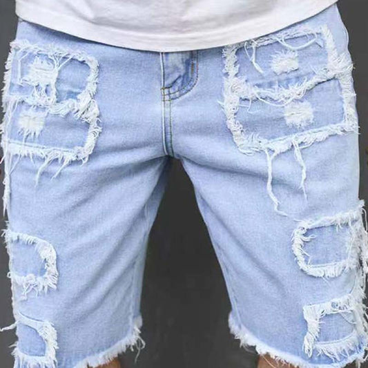 🔥 ¡50% DE DESCUENTO AHORA! 🩳 Shorts vaqueros rotos para hombre: estilo urbano atrevido y comodidad veraniega 🌞🧵