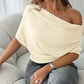 📢📢Descuento del 60 % por tiempo limitado👚 Top asimétrico de manga murciélago con hombros descubiertos para mujer: elegancia dramática y comodidad suave 🦇✨