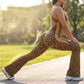 💎 OFERTA RELÁMPAGO: ¡50 % de descuento en el mono de mujer con estampado de leopardo! 💎 Sujetador incorporado, espalda descubierta y pernera acampanada para lucir con naturalidad y confianza✨