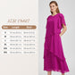 Elegante vestido en capas con mangas con volantes
