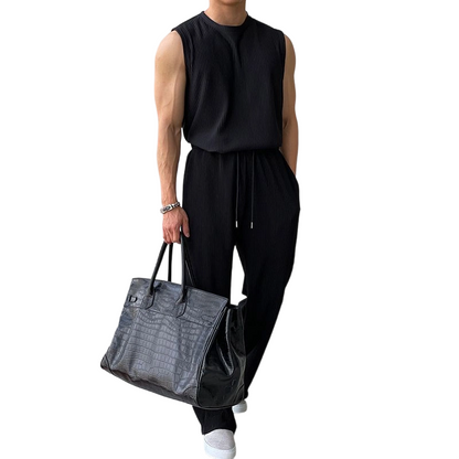 Conjunto de camiseta sin mangas y pantalones de corte holgado para hombre
