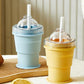 🌞¡Dale un toque fresco a la primavera con un 50 % de descuento!🥤Vaso para hielo plegable de silicona 2 en 1 | Crea bolas de hielo XL para café helado y cócteles | Vaso antiderrame con pajita (sin BPA)