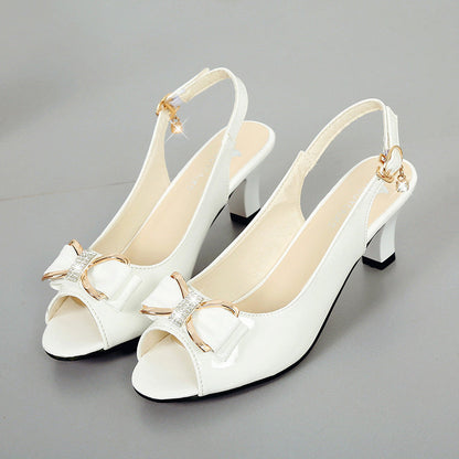 ⏰🔥 ¡50% DE DESCUENTO POR TIEMPO LIMITADO! 👡 Sandalias Peep-Toe y Slingback – Tacón Medio, Lazo Elegante y Comodidad Todo el Día ✨💖