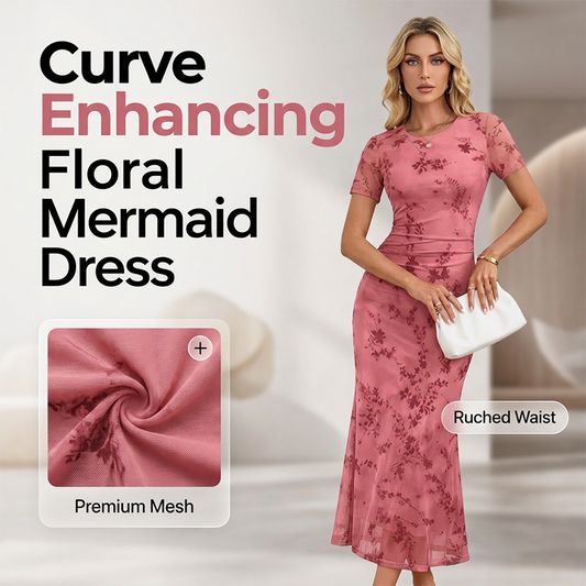 Vestido de malla floral de mujer