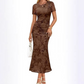 Vestido de malla floral de mujer