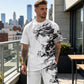 Conjunto de pantalones cortos y camiseta con estampado gráfico para hombre