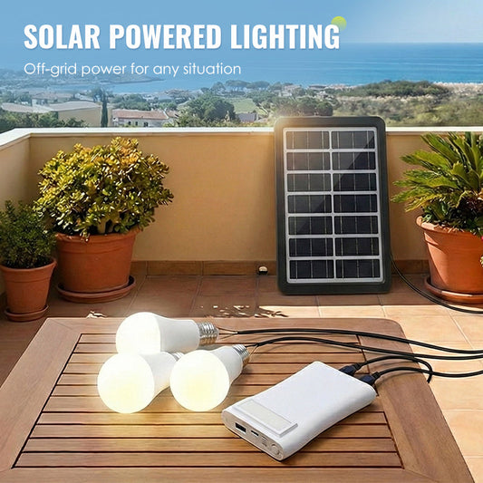 Sistema de iluminación LED alimentado por energía solar con 3 bombillas