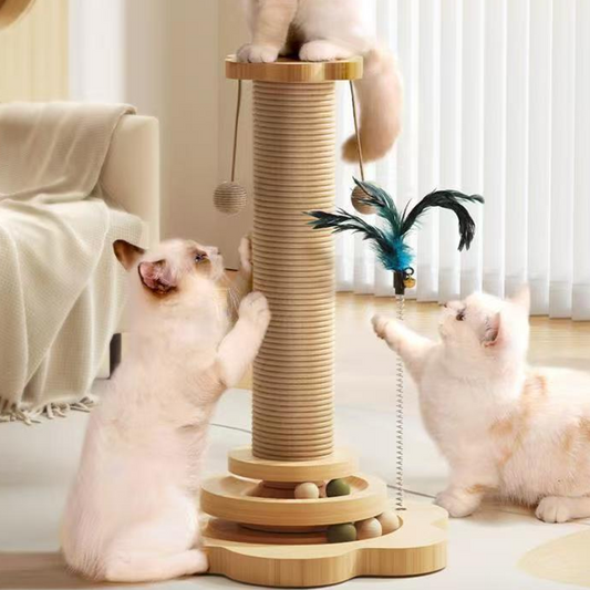 Centro multifuncional de actividades para gatos con rascador y juguetes