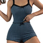Cami de punto con costillas y pantalones cortos Pajama Set