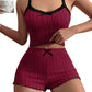 Cami de punto con costillas y pantalones cortos Pajama Set