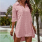 Camisa Casual Holgada de Jacquard de Gasa para Mujer