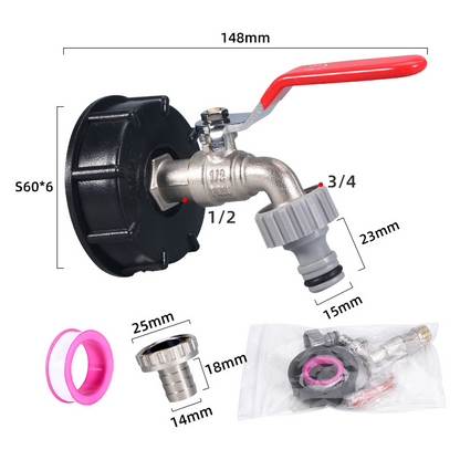 Grifo de latón de resistencia pesada para recipiente IBC Water Butt