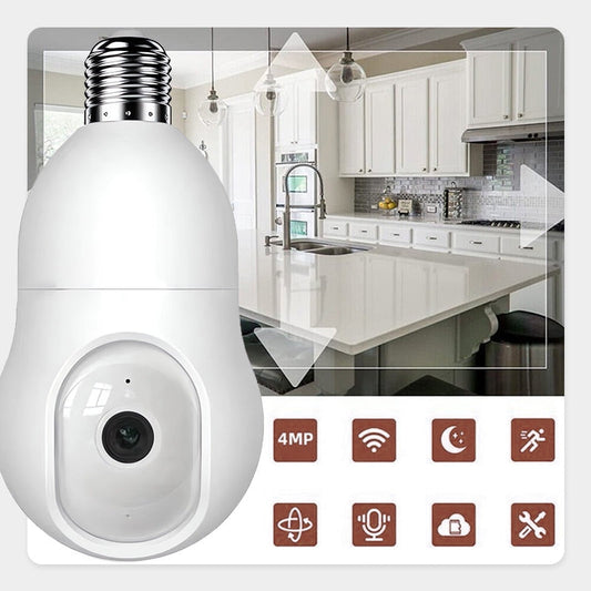 Cámara Bombilla de Seguridad del Hogar Inteligente Inalámbrica WiFi 4MP