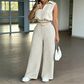 Conjunto de salón de dos piezas para mujeres con pantalones de cordón