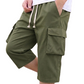 Casual Capri Cargo Shorts con cordón de cintura para hombre