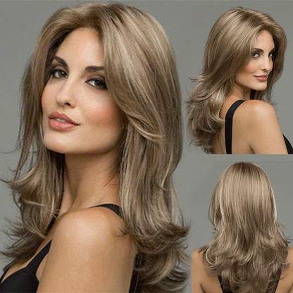 Peluca de capas largas con ondas naturales