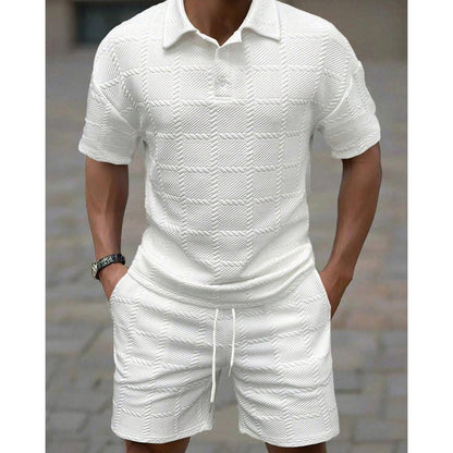 Hombres Color Sólido Casual Manga Corta Conjunto