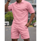 Hombres Color Sólido Casual Manga Corta Conjunto