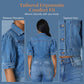 Chaqueta de denim cortada de manga corta Puff para mujer