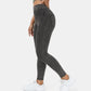 Leggings casuales de mezclilla de punto elástico con bolsillo lateral trasero de talle alto