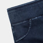 Leggings casuales de mezclilla de punto elástico con bolsillo lateral trasero de talle alto