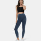 Leggings casuales de mezclilla de punto elástico con bolsillo lateral trasero de talle alto