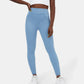 Leggings casuales de mezclilla de punto elástico con bolsillo lateral trasero de talle alto