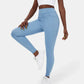 Leggings casuales de mezclilla de punto elástico con bolsillo lateral trasero de talle alto
