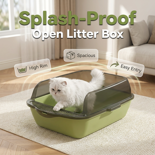 Caja de basura de plástico semicerrada con protector de salpicaduras