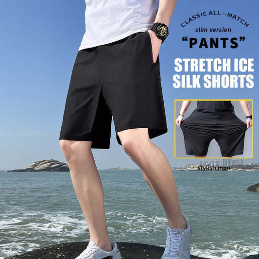 Pantalón Corto Elásticos de Tallas Grandes de Seda de hielo para Hombre