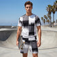 Conjunto de pantalones cortos y camiseta con estampado abstracto para hombres
