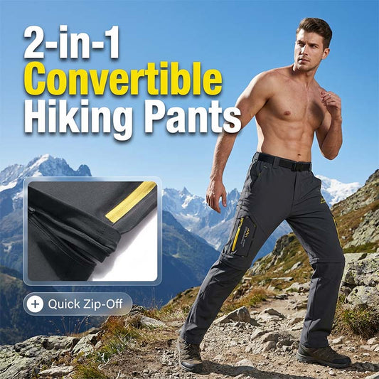 Pantalones de senderismo convertibles 2 en 1 para hombre con cinturón