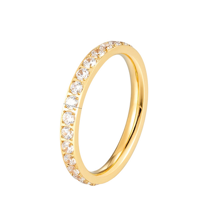 Anillo Minimalista Pave Zircon para Mujeres