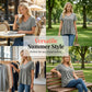 Camiseta fluida plisada de ajuste suelto casual