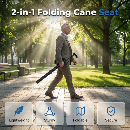 Caña de caminar plegable con asiento