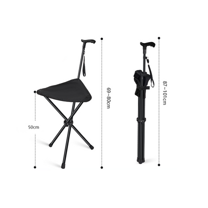 Caña de caminar plegable con asiento