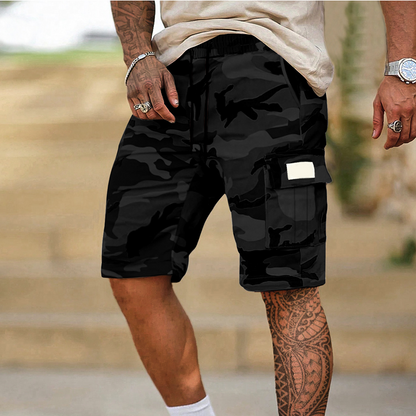 Pantalones cortos de carga tácticos de ajuste relajado para hombres
