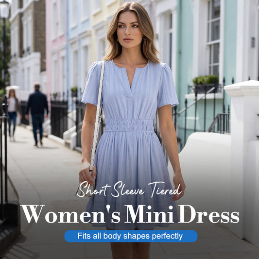 Mini vestido de manga corta para mujer
