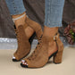 Sandalias de tacón grueso Peep-Toe para mujer