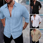 Camisas de lino de manga larga para hombre (50% OFF)
