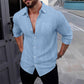 Camisas de lino de manga larga para hombre (50% OFF)