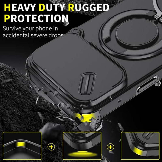 🔥50 % de descuento y oferta especial🔥 Funda magnética para móvil con soporte de anillo para iPhone. Protección militar «airbag»