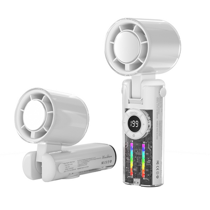 Ventilador portátil plegable con pantalla digital